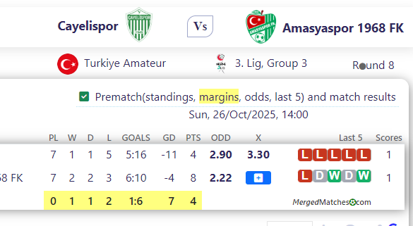 Cayelispor Vs Amasyaspor 1968 FK screenshot