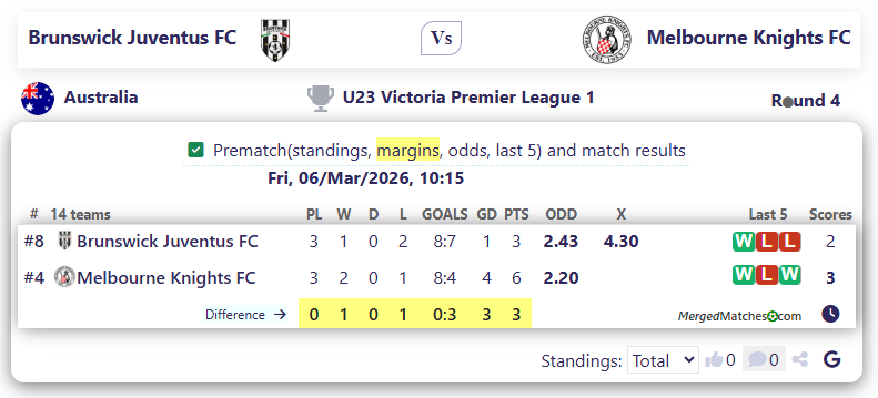 Brunswick Juventus FC Vs Melbourne Knights FC screenshot
