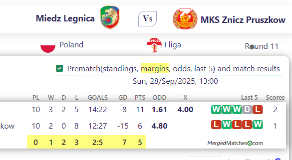 Miedz Legnica Vs MKS Znicz Pruszkow screenshot