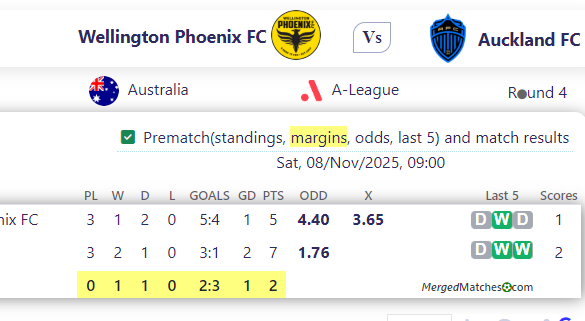 Wellington Phoenix FC Vs Auckland FC screenshot