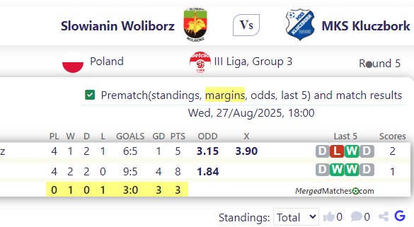 Slowianin Woliborz Vs MKS Kluczbork screenshot