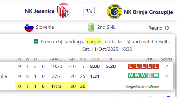 NK Jesenice Vs NK Brinje Grosuplje screenshot