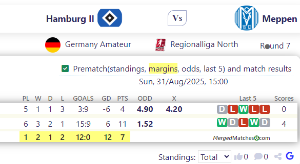 Hamburg II Vs Meppen screenshot