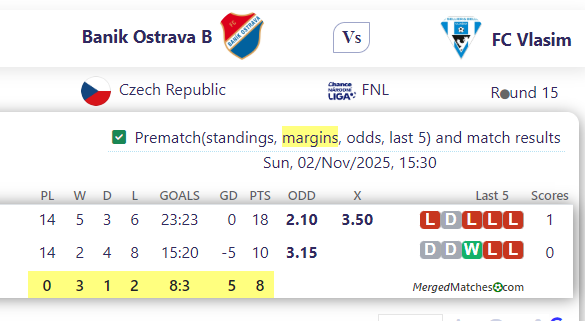 Banik Ostrava B Vs FC Vlasim screenshot