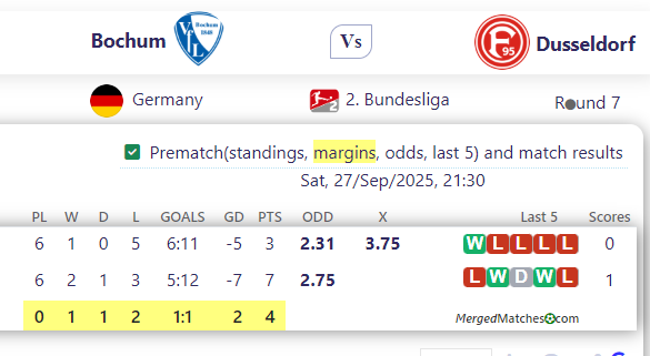 Bochum Vs Dusseldorf screenshot