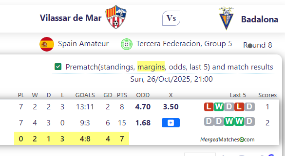 Vilassar de Mar Vs Badalona screenshot