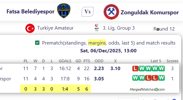 Fatsa Belediyespor Vs Zonguldak Komurspor screenshot