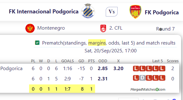 FK Internacional Podgorica Vs FK Podgorica screenshot