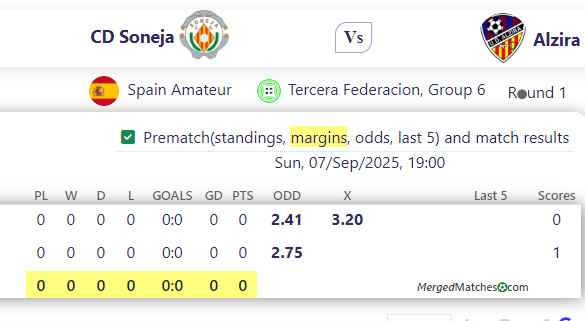 CD Soneja Vs Alzira screenshot