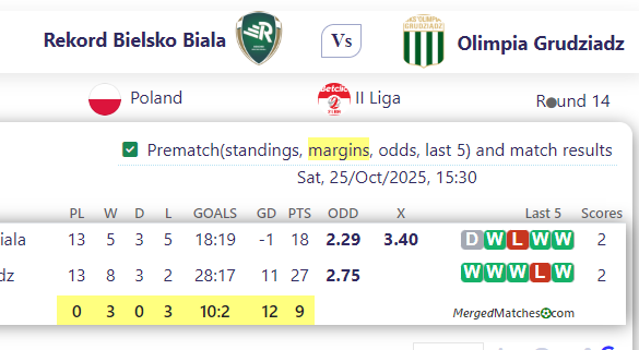 Rekord Bielsko Biala Vs Olimpia Grudziadz screenshot