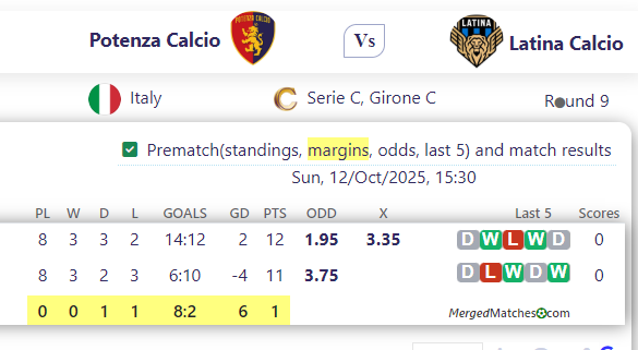 Potenza Calcio Vs Latina Calcio screenshot