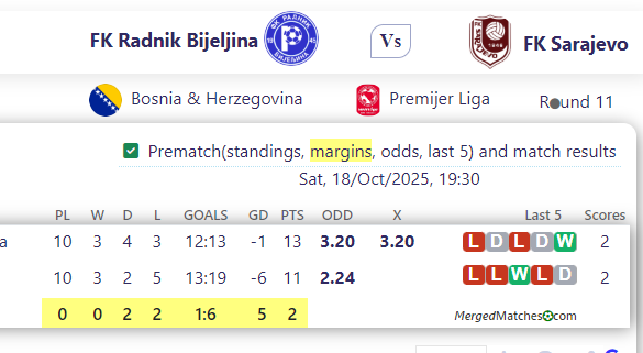 FK Radnik Bijeljina Vs FK Sarajevo screenshot