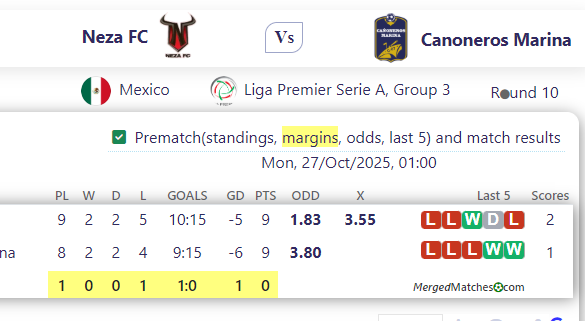 Neza FC Vs Canoneros Marina screenshot