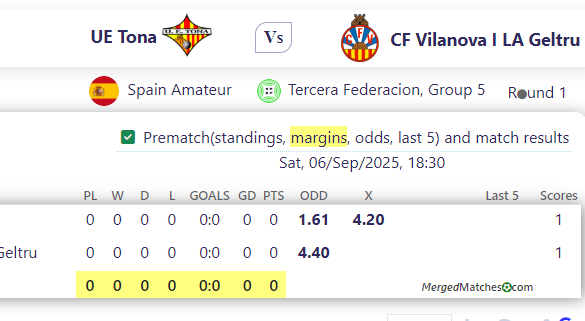 UE Tona Vs CF Vilanova I LA Geltru screenshot