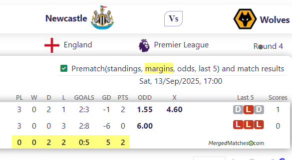 Newcastle Vs Wolves screenshot