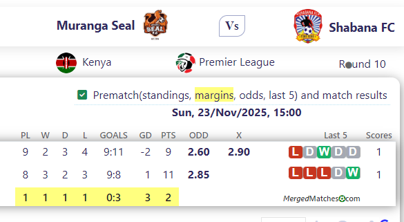 Muranga Seal Vs Shabana FC screenshot
