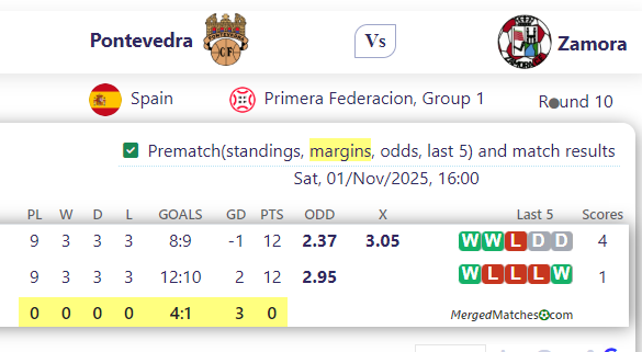 Pontevedra Vs Zamora screenshot