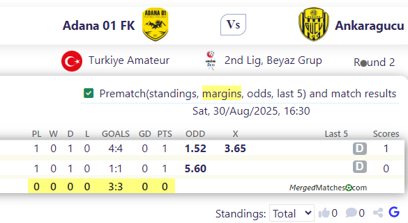 Adana 01 FK Vs Ankaragucu screenshot