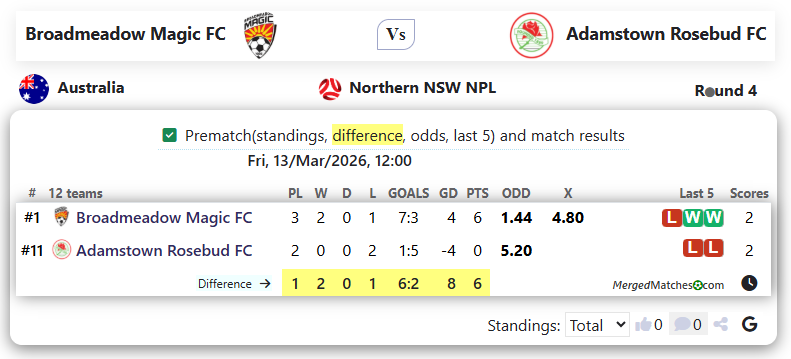 Broadmeadow Magic FC Vs Adamstown Rosebud FC screenshot