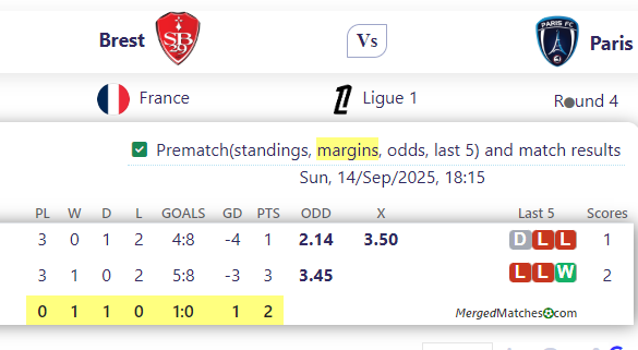 Brest Vs Paris screenshot