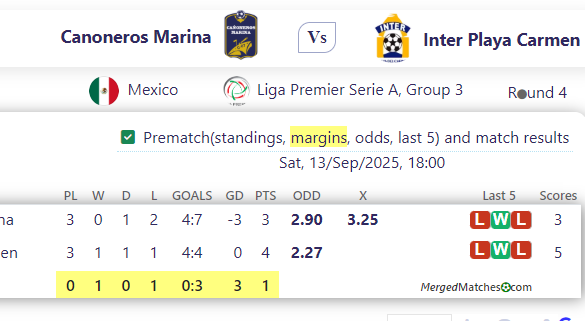 Canoneros Marina Vs Inter Playa Carmen screenshot