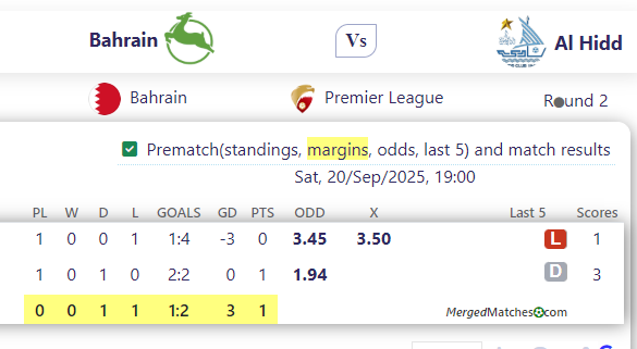 Bahrain Vs Al Hidd screenshot