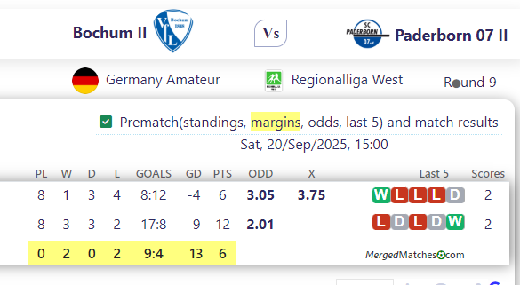 Bochum II Vs Paderborn 07 II screenshot
