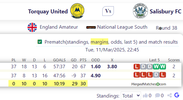 Torquay United Vs Salisbury FC screenshot