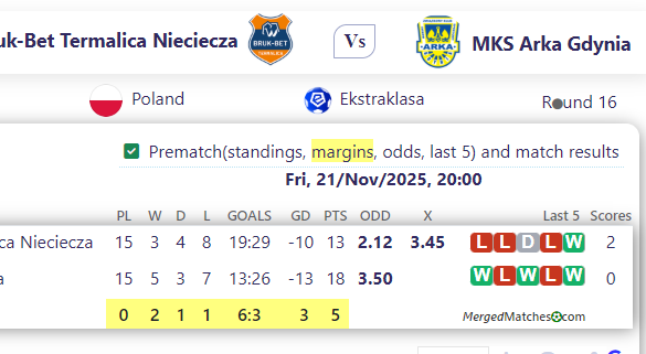 Bruk-Bet Termalica Nieciecza Vs MKS Arka Gdynia screenshot