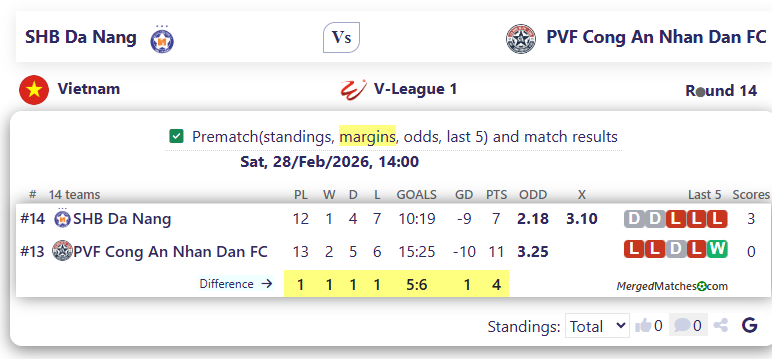 SHB Da Nang Vs PVF Cong An Nhan Dan FC screenshot