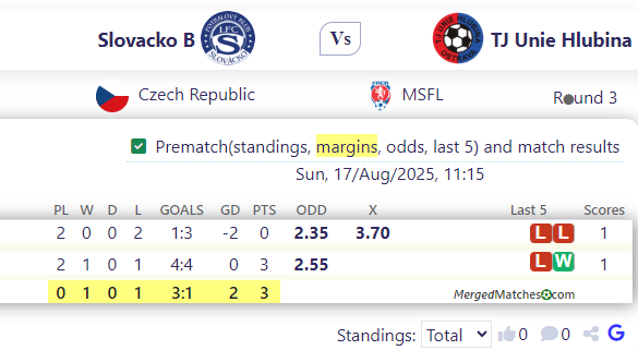 Slovacko B Vs TJ Unie Hlubina screenshot
