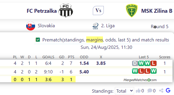 FC Petrzalka Vs MSK Zilina B screenshot