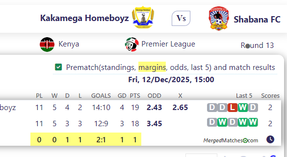Kakamega Homeboyz Vs Shabana FC screenshot