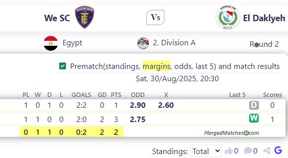 We SC Vs El Daklyeh screenshot