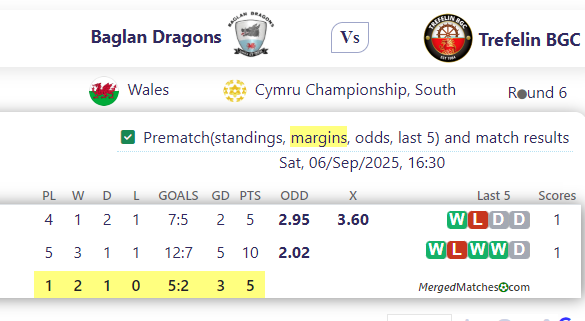 Baglan Dragons Vs Trefelin BGC screenshot