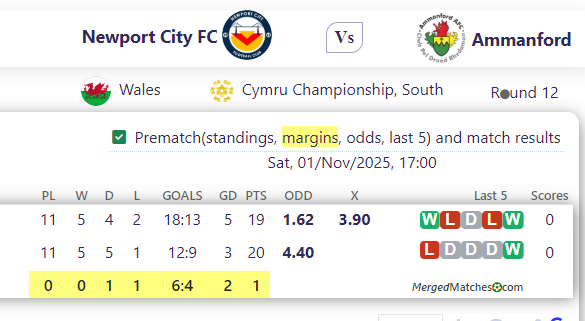 Newport City FC Vs Ammanford screenshot