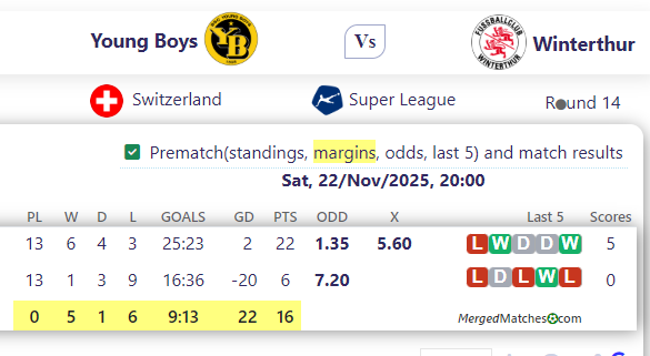 Young Boys Vs Winterthur screenshot