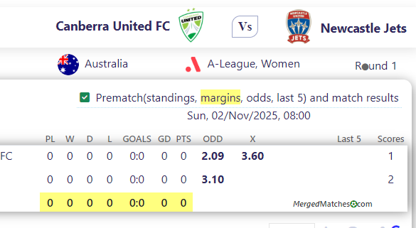 Canberra United FC Vs Newcastle Jets screenshot