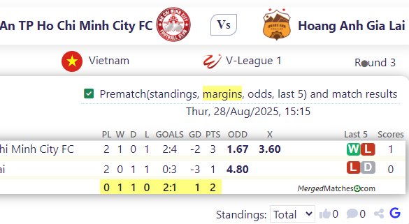 Cong An TP Ho Chi Minh City FC Vs Hoang Anh Gia Lai screenshot