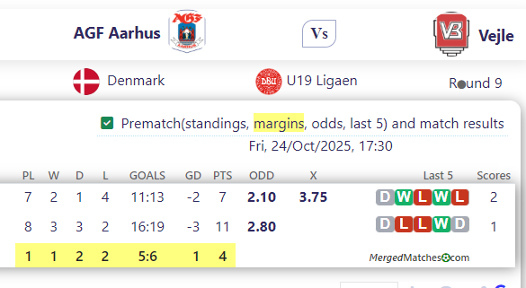 AGF Aarhus Vs Vejle screenshot