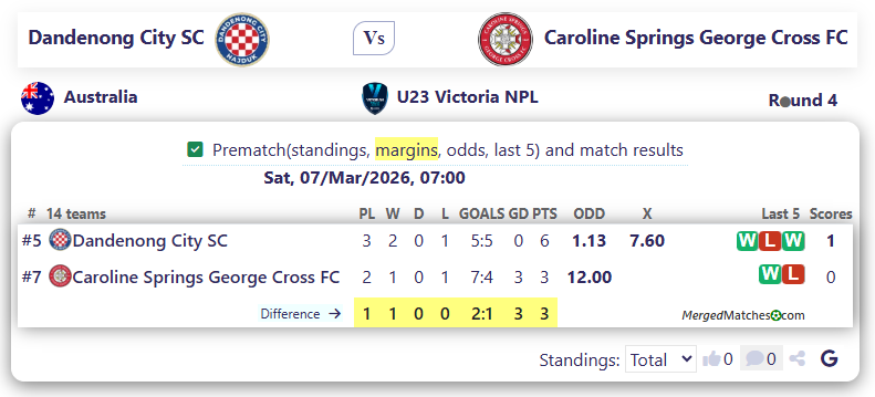 Dandenong City SC Vs Caroline Springs George Cross FC screenshot