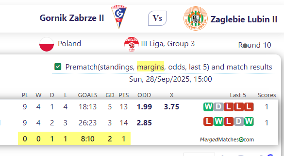 Gornik Zabrze II Vs Zaglebie Lubin II screenshot