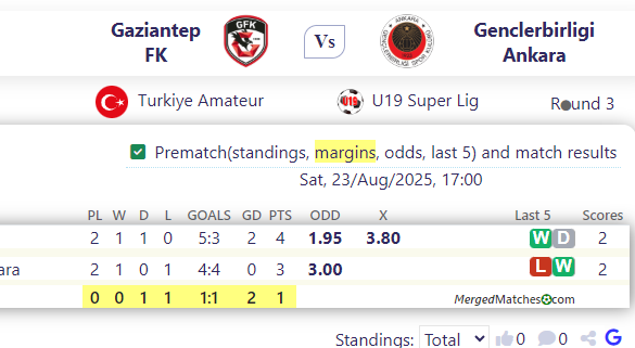 Gaziantep FK Vs Genclerbirligi Ankara screenshot
