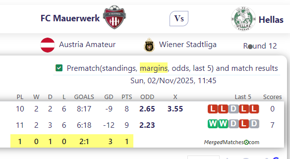 FC Mauerwerk Vs Hellas screenshot