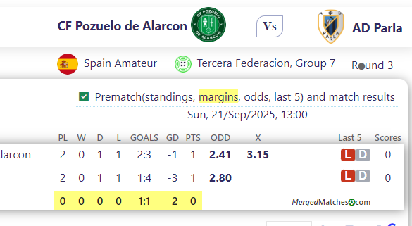 CF Pozuelo de Alarcon Vs AD Parla screenshot
