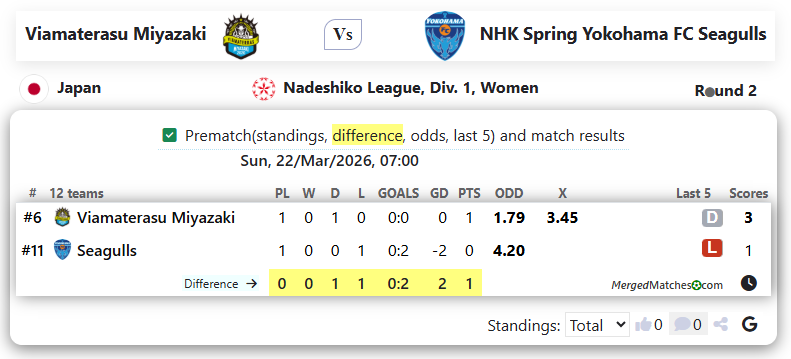 Viamaterasu Miyazaki Vs NHK Spring Yokohama FC Seagulls screenshot