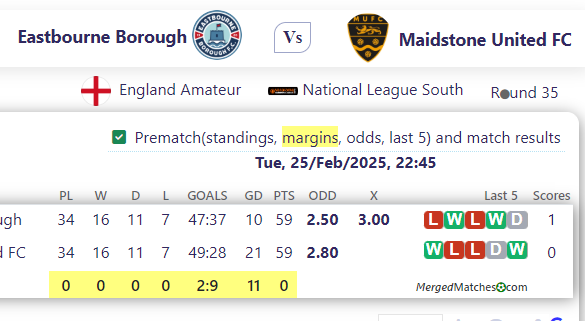 Eastbourne Borough Vs Maidstone United FC screenshot