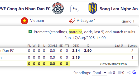 PVF Cong An Nhan Dan FC Vs Song Lam Nghe An screenshot