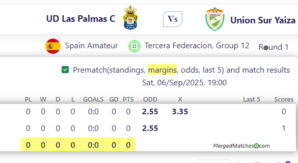UD Las Palmas C Vs Union Sur Yaiza screenshot