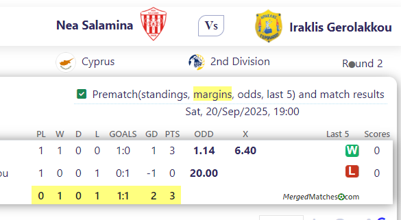 Nea Salamina Vs Iraklis Gerolakkou screenshot